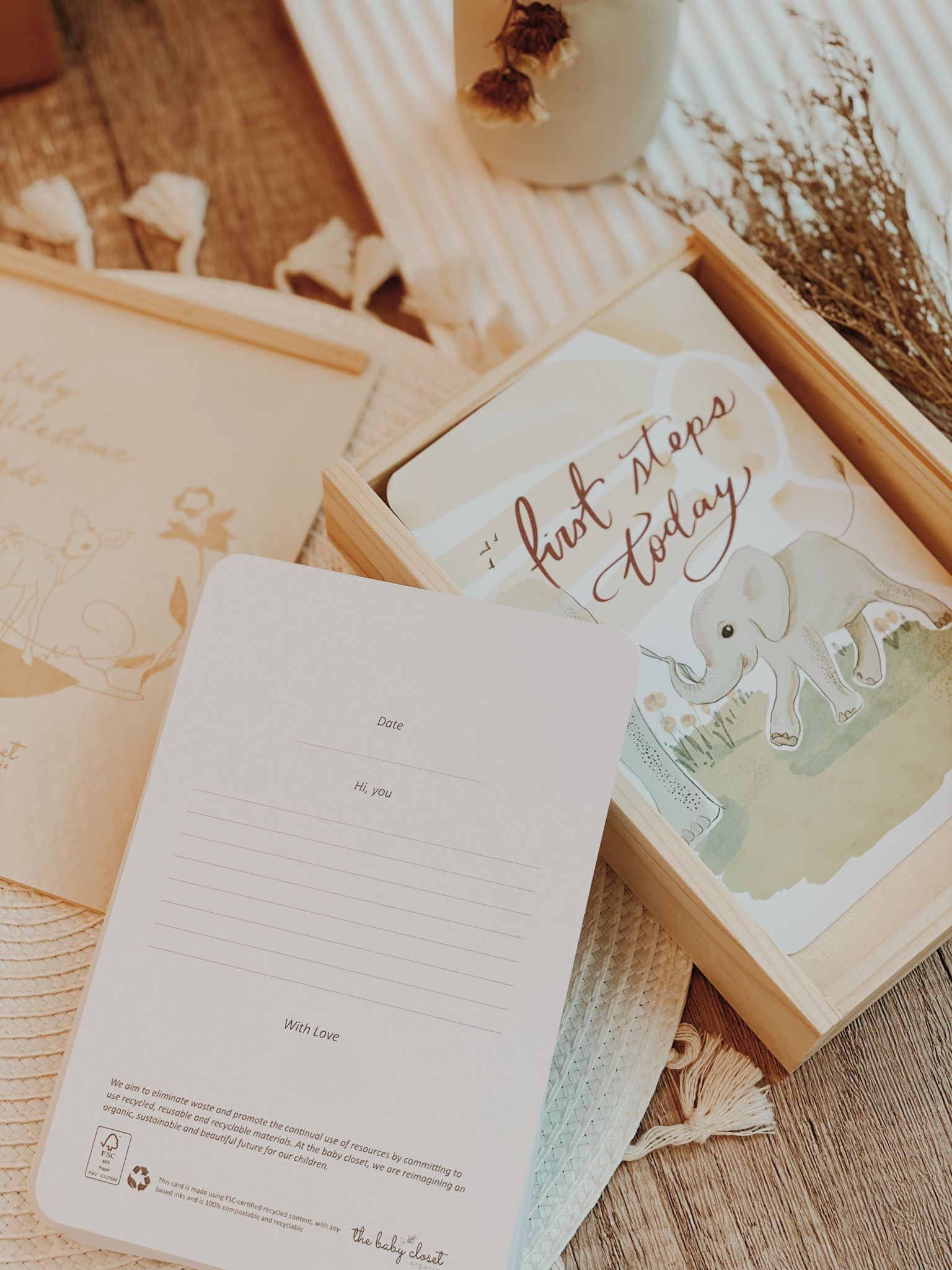 Box of Baby Memories - Hand-drawn Baby Milestone Cards in Keepsake Box