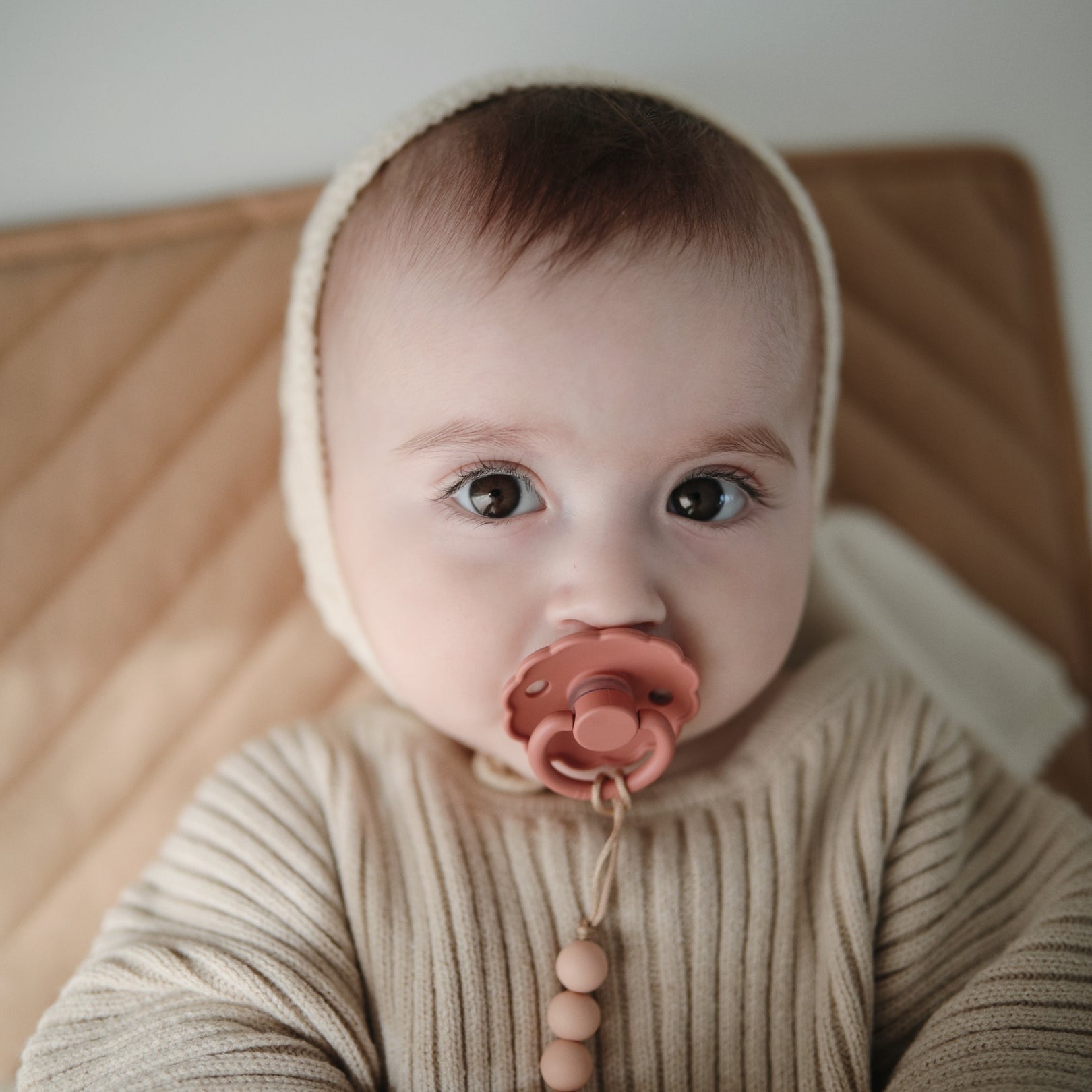 Daisy Silicone Pacifier Colorblock (Biscuit)