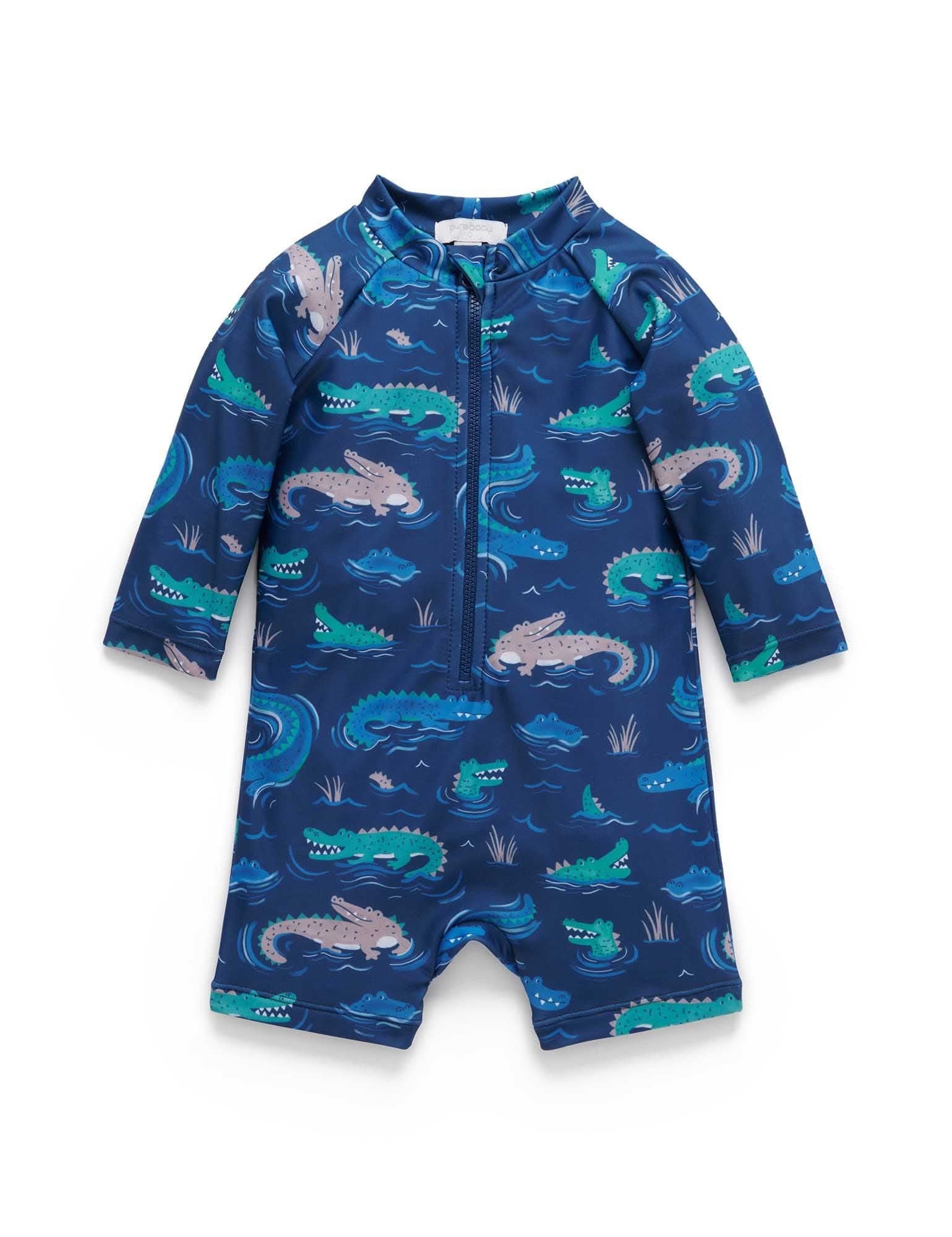 Long Sleeve Sunsuit Crocodile
