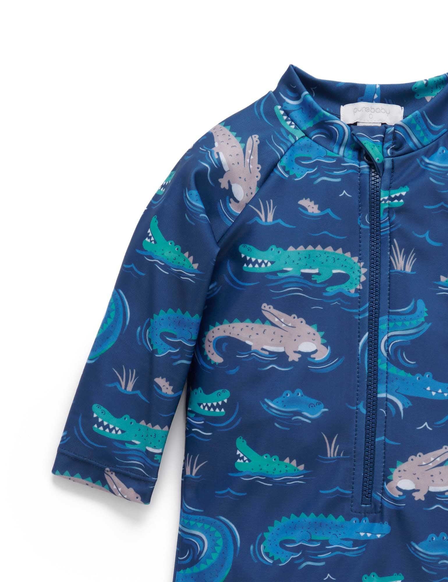 Long Sleeve Sunsuit Crocodile