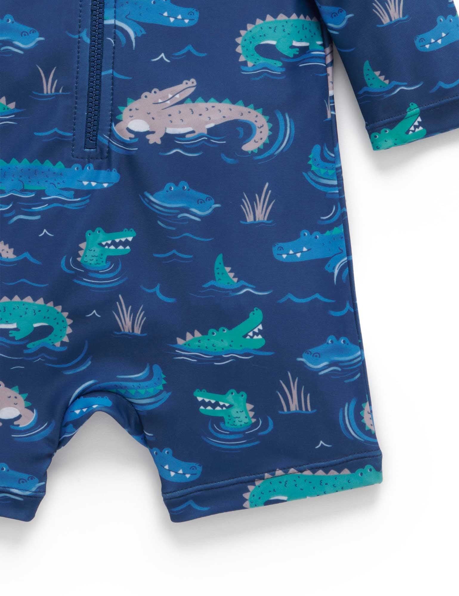 Long Sleeve Sunsuit Crocodile