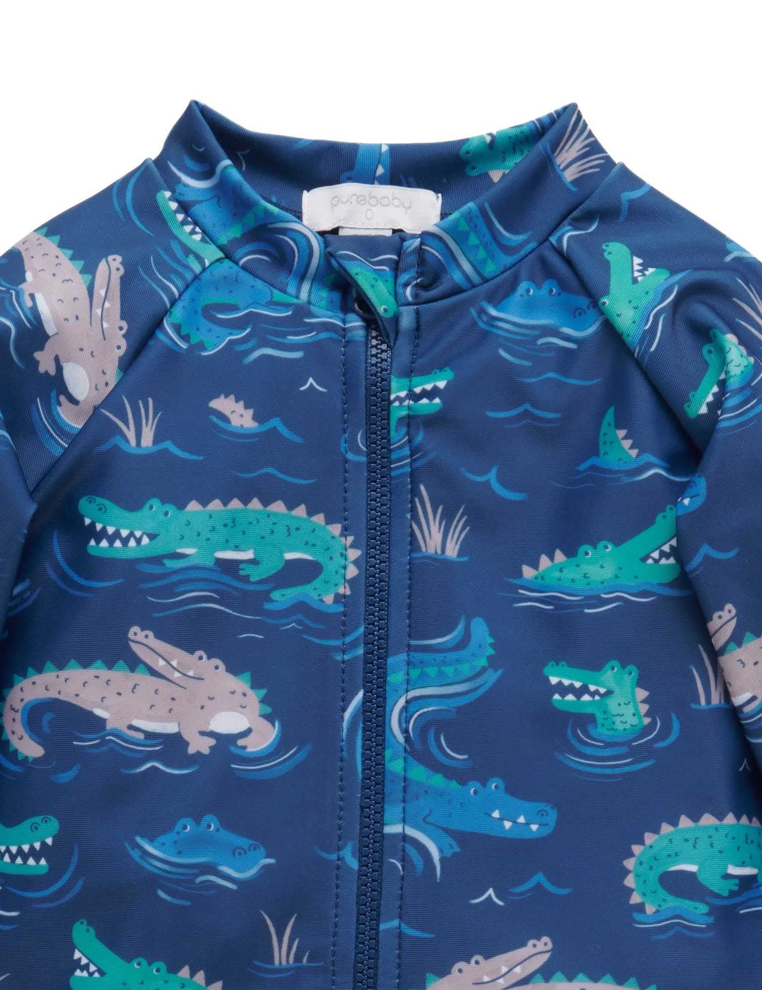 Long Sleeve Sunsuit Crocodile
