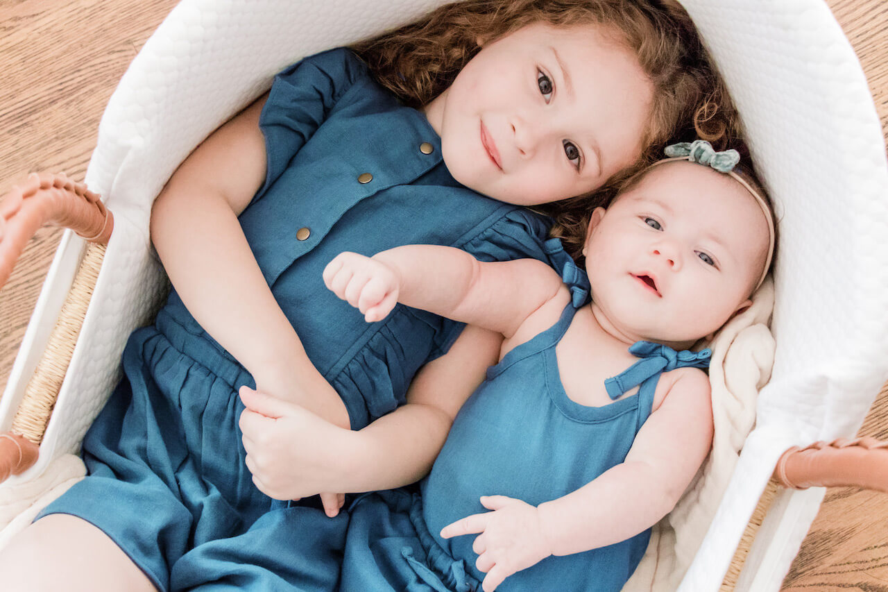 Organic Muslin Tie-Shoulder Bodysuit in Pacific