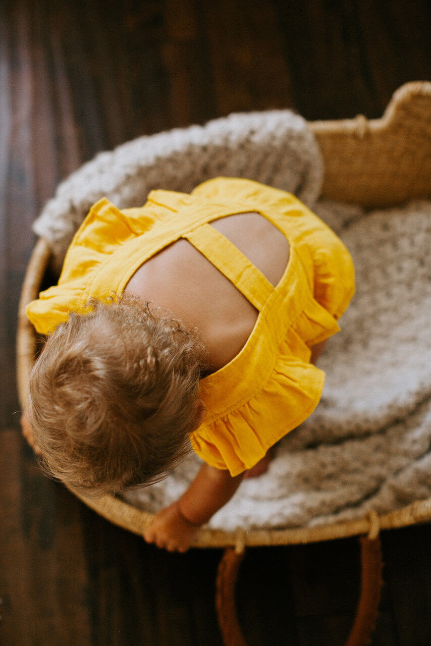 Organic Muslin Tee in Saffron