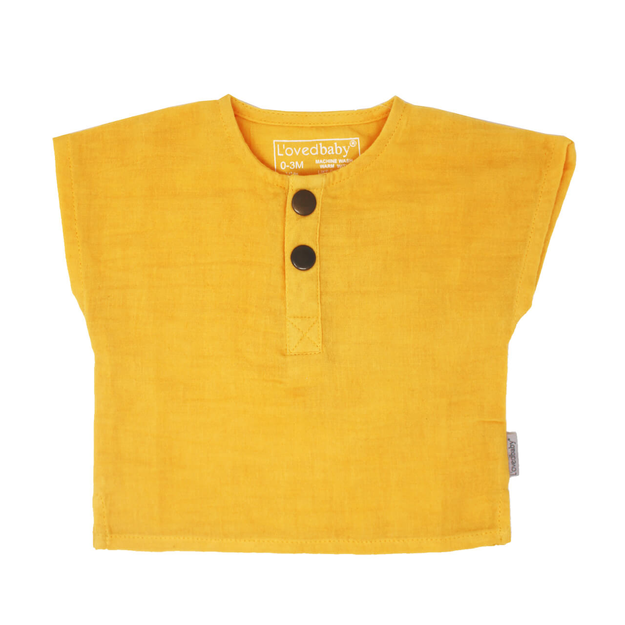 Organic Muslin Tee in Saffron