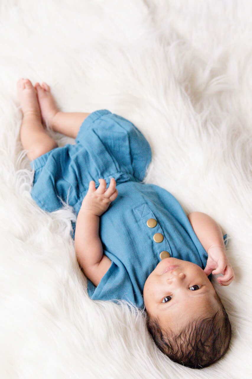 Organic Muslin Shorties in Pacific