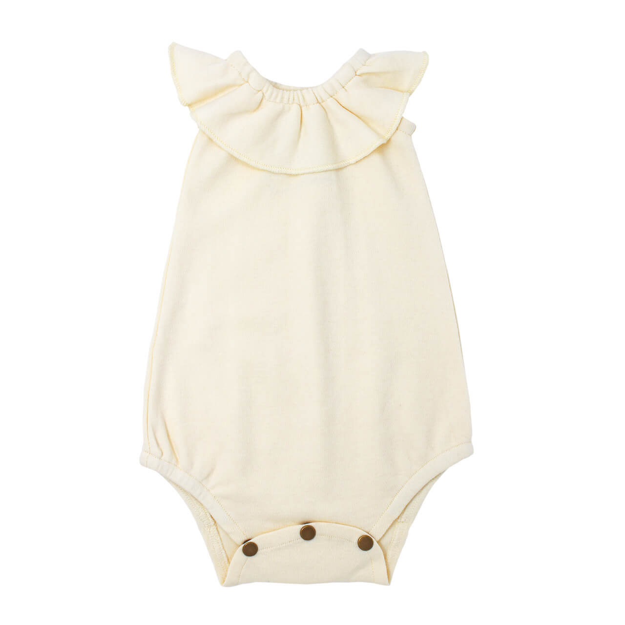 Sleeveless Ruffle Bodysuit in Beige