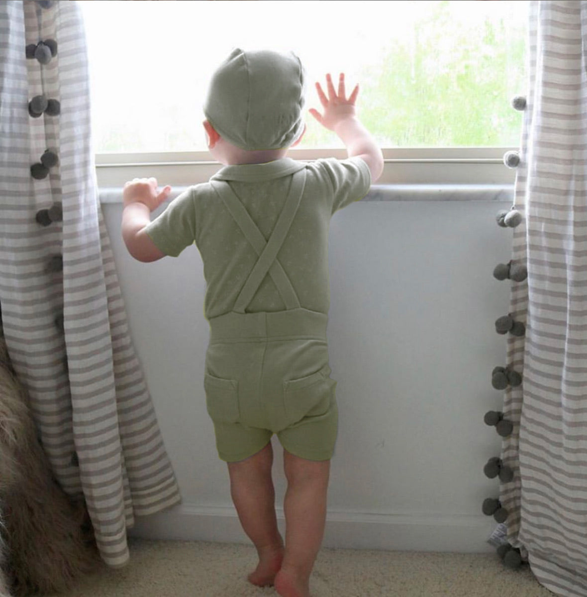 Suspender Shorts in Fern