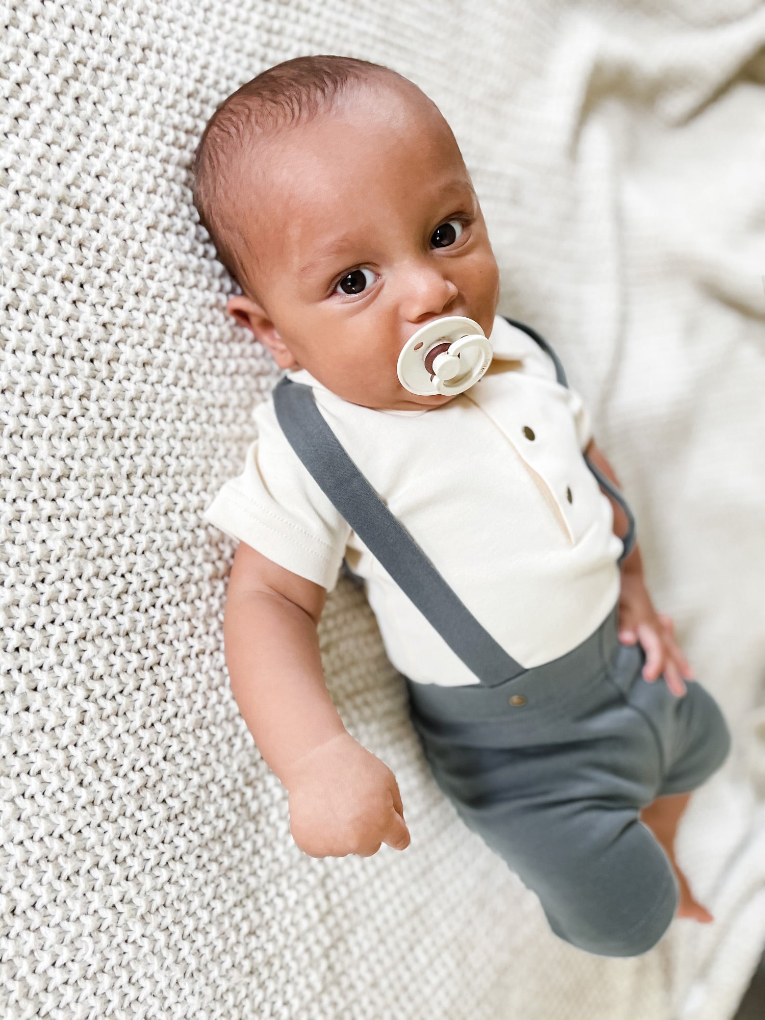 Suspender Shorts in Moonstone