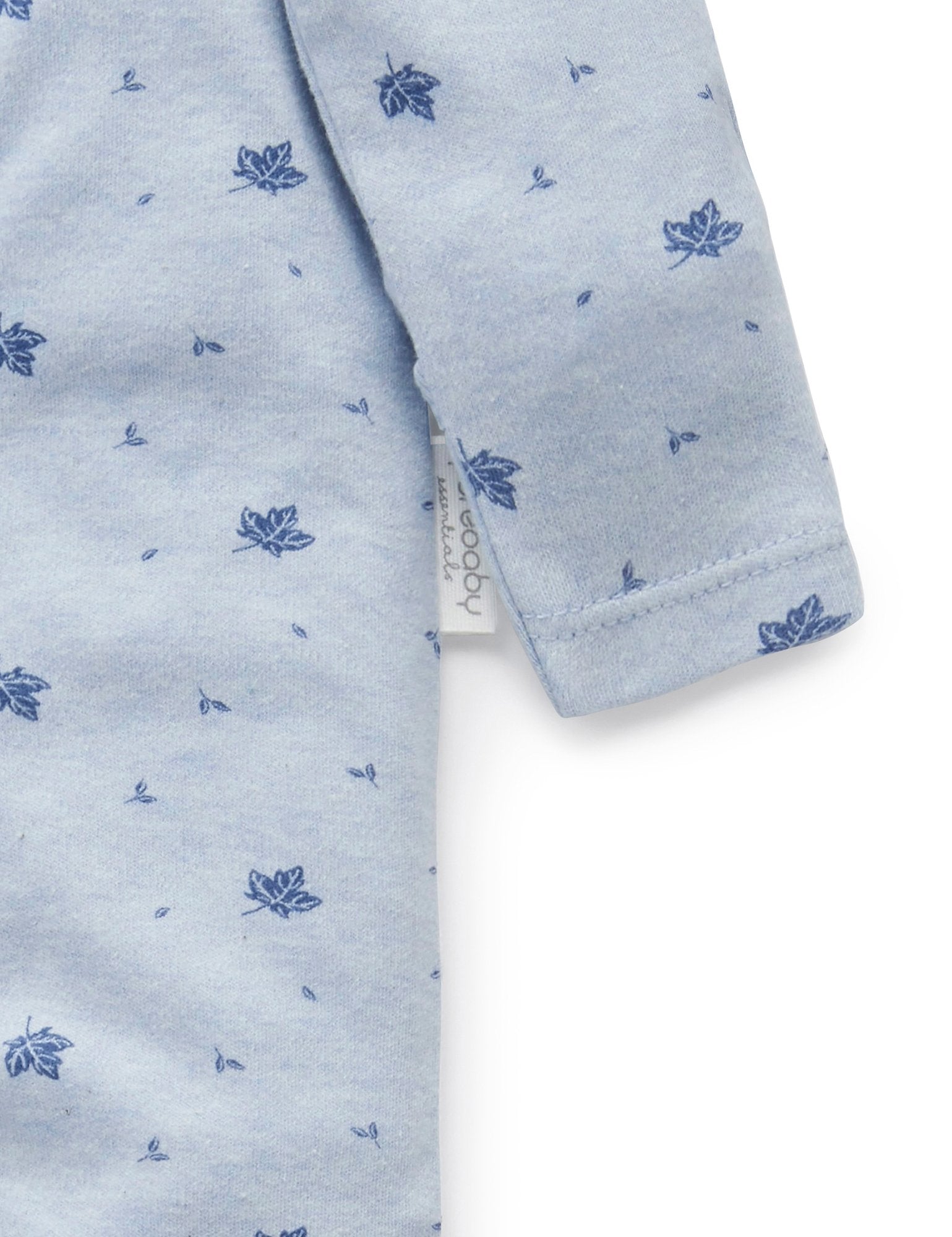 Zip Growsuit (Pale Blue Leaf)