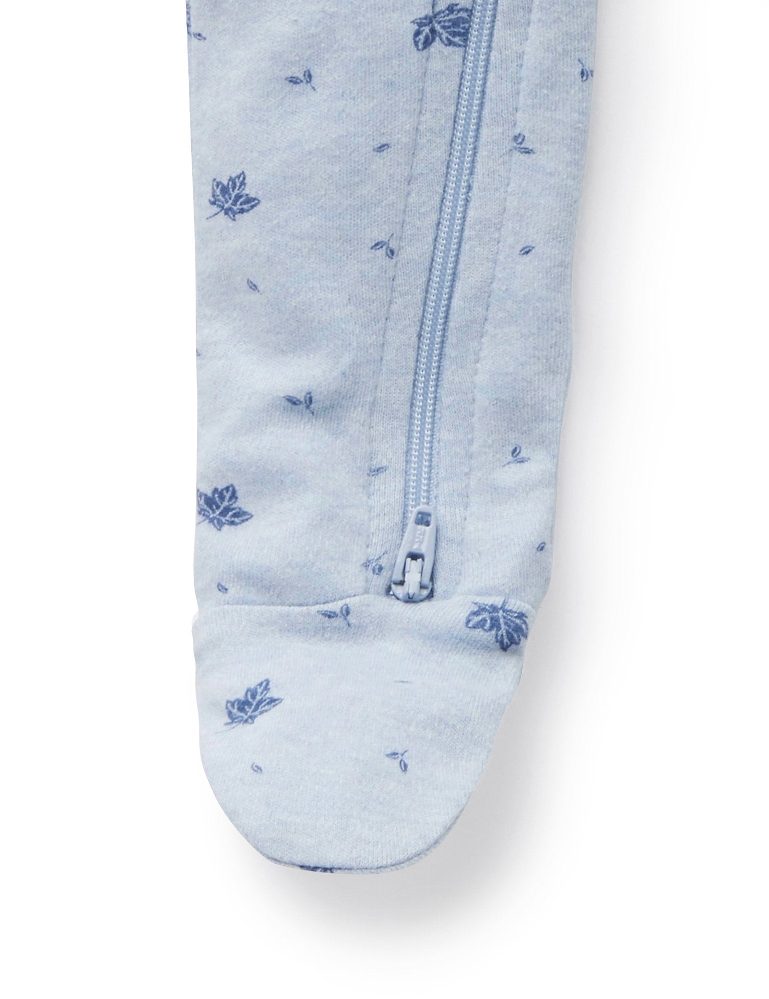Zip Growsuit (Pale Blue Leaf)