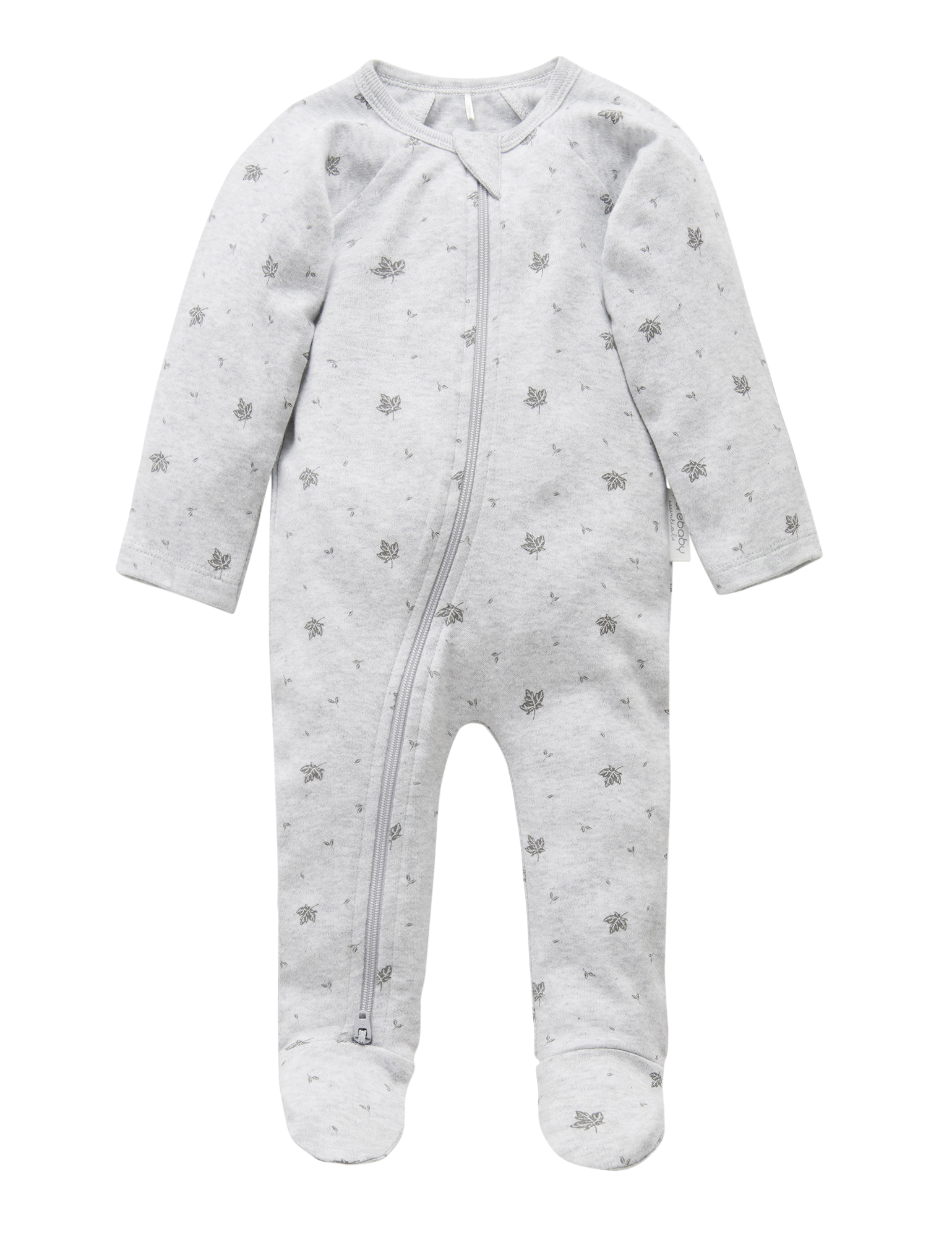 Zip Growsuit (Pale Grey Leaf)
