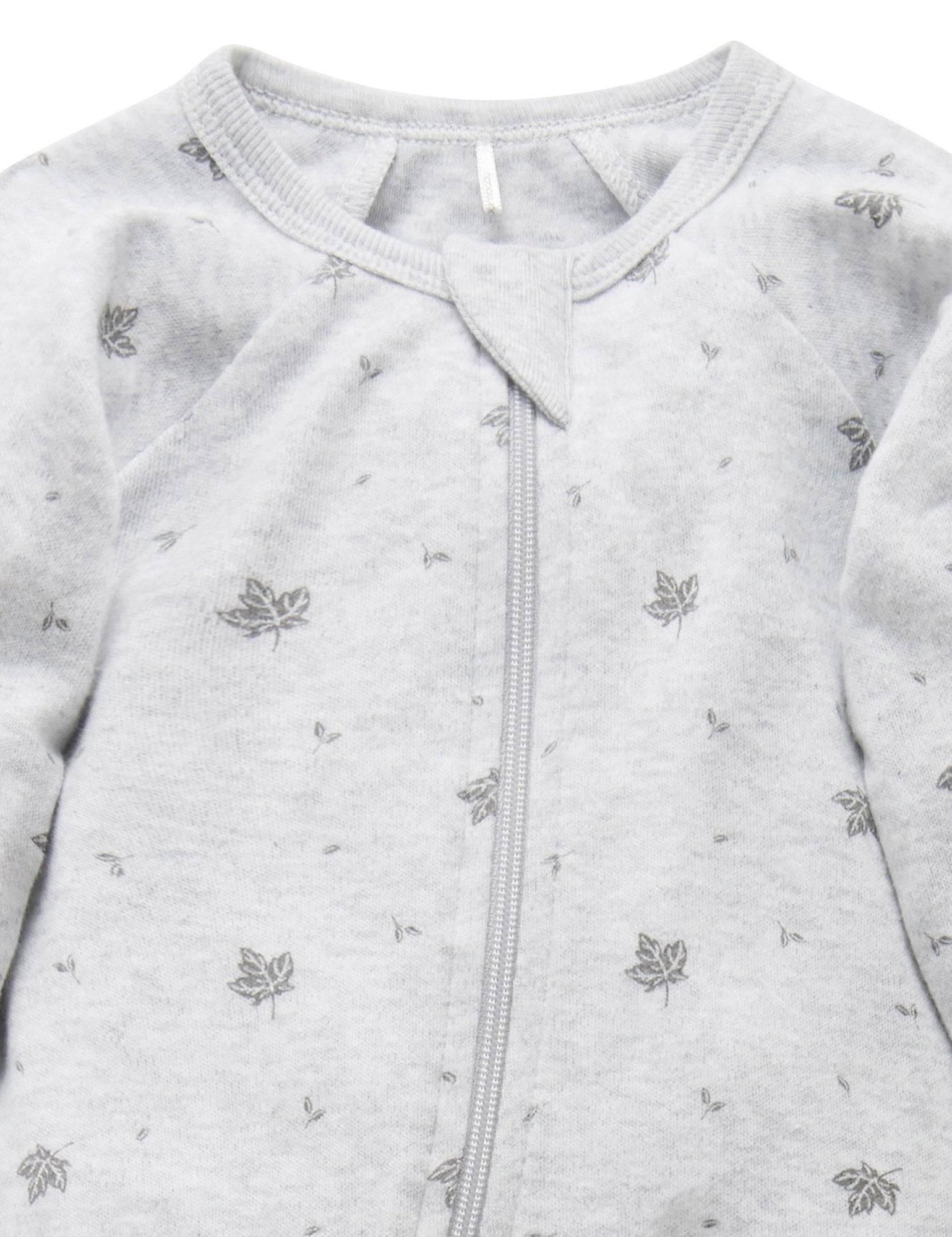 Zip Growsuit (Pale Grey Leaf)