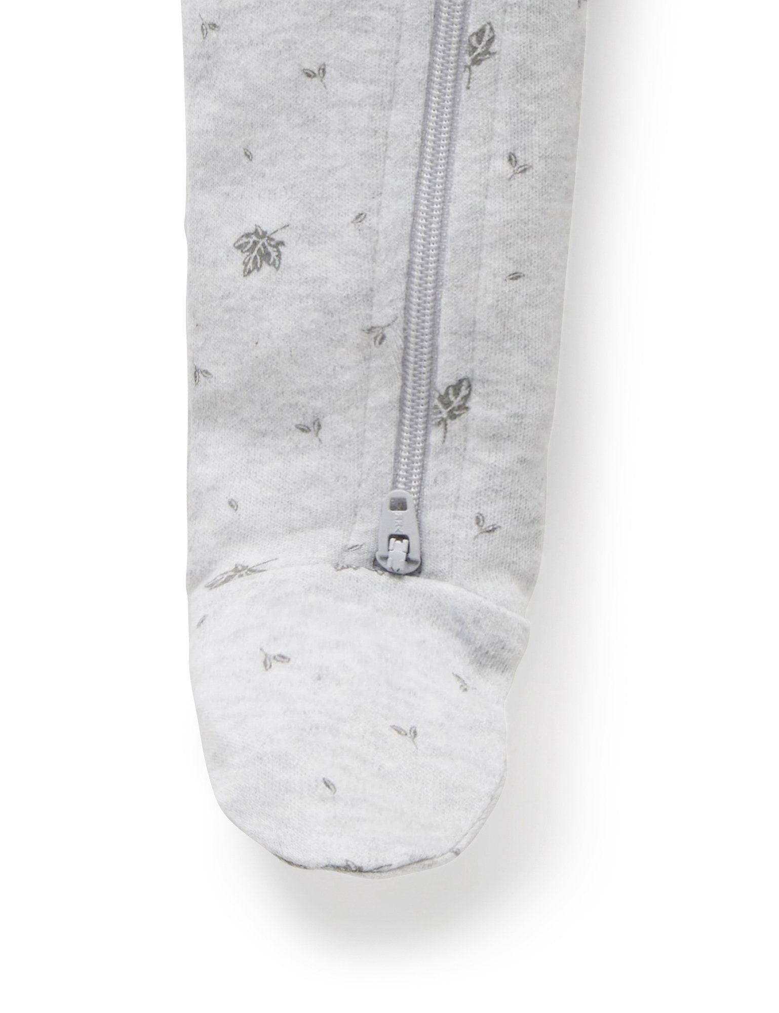 Zip Growsuit (Pale Grey Leaf)
