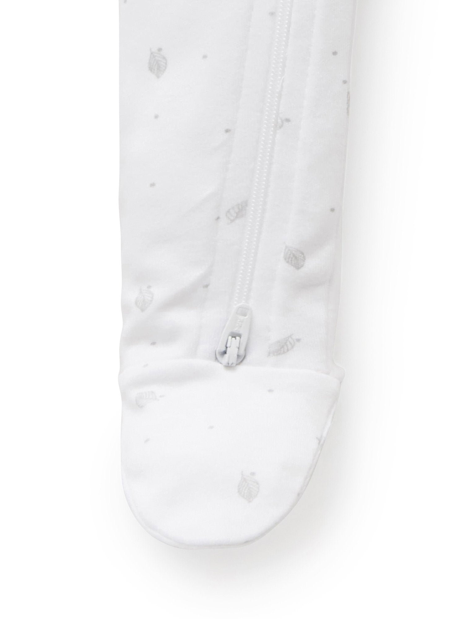 Zip Growsuit (Pale Grey Leaf w Spot)
