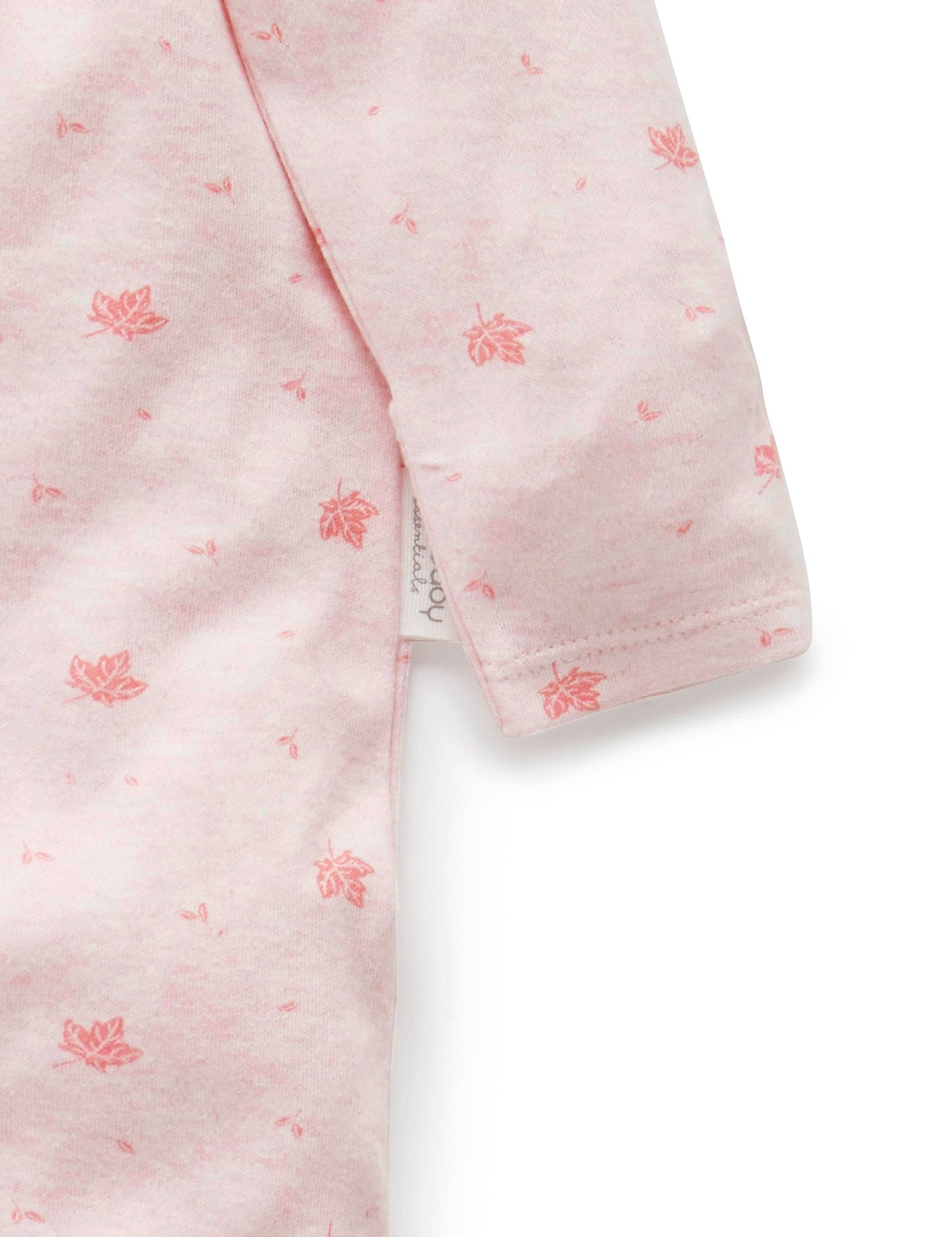 Zip Growsuit (Pale Pink Leaf)