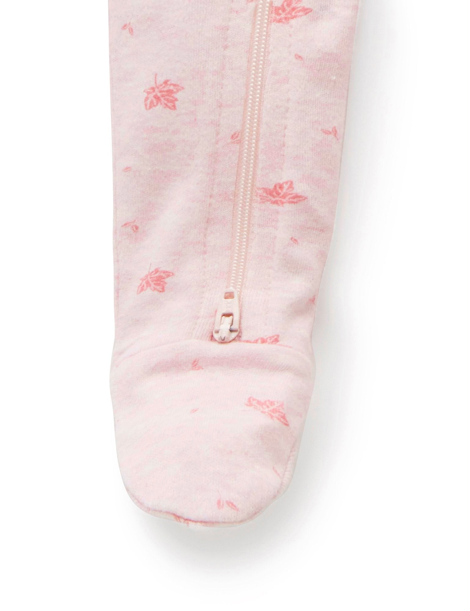 Zip Growsuit (Pale Pink Leaf)
