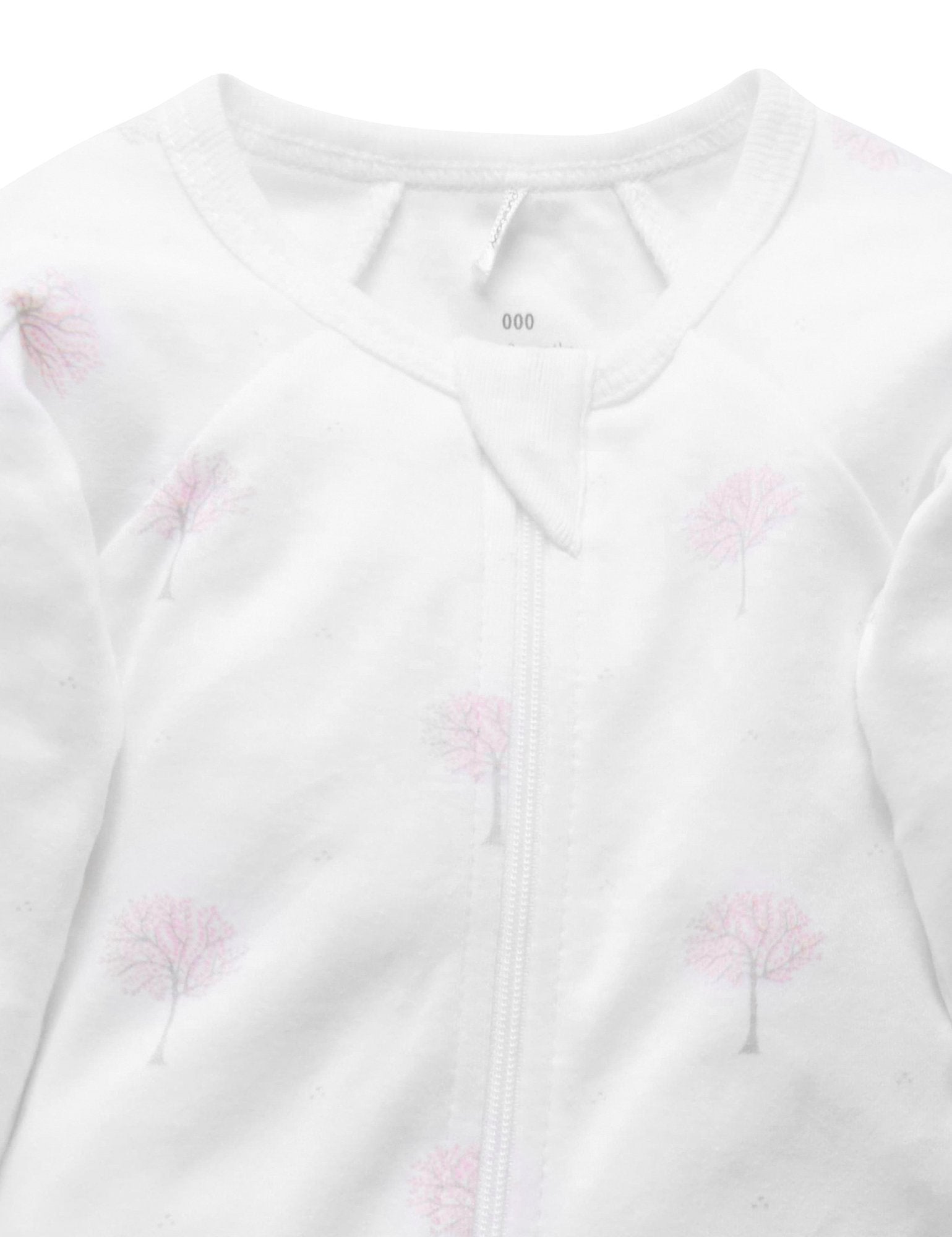 Zip Growsuit (Pale Pink Tree)