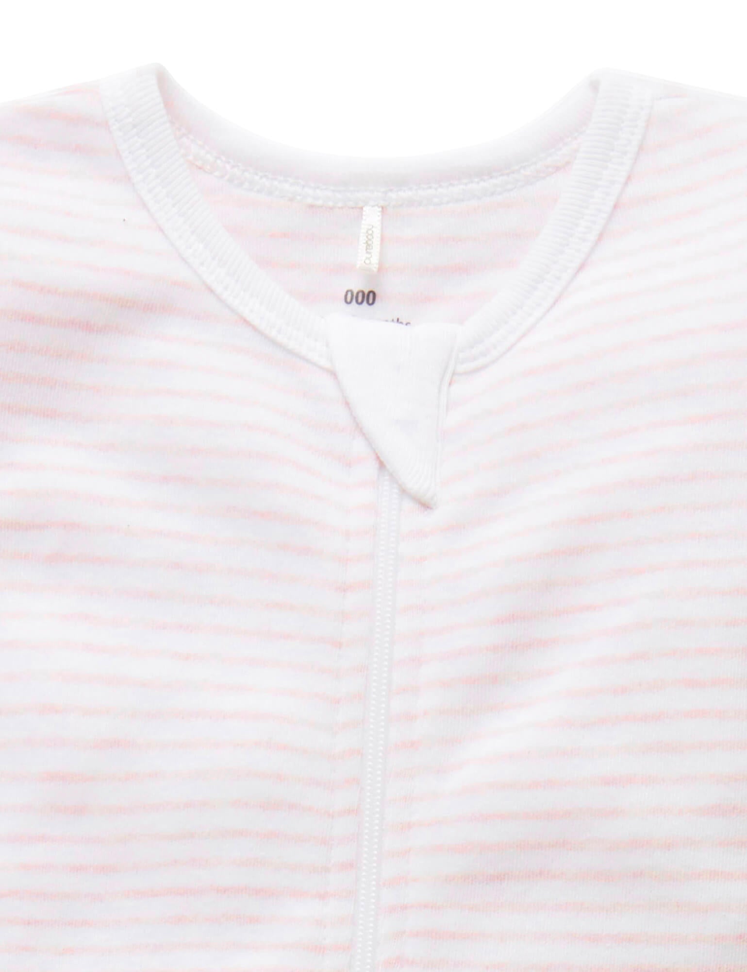 Short Leg Zip Growsuit (Pink Stripe)