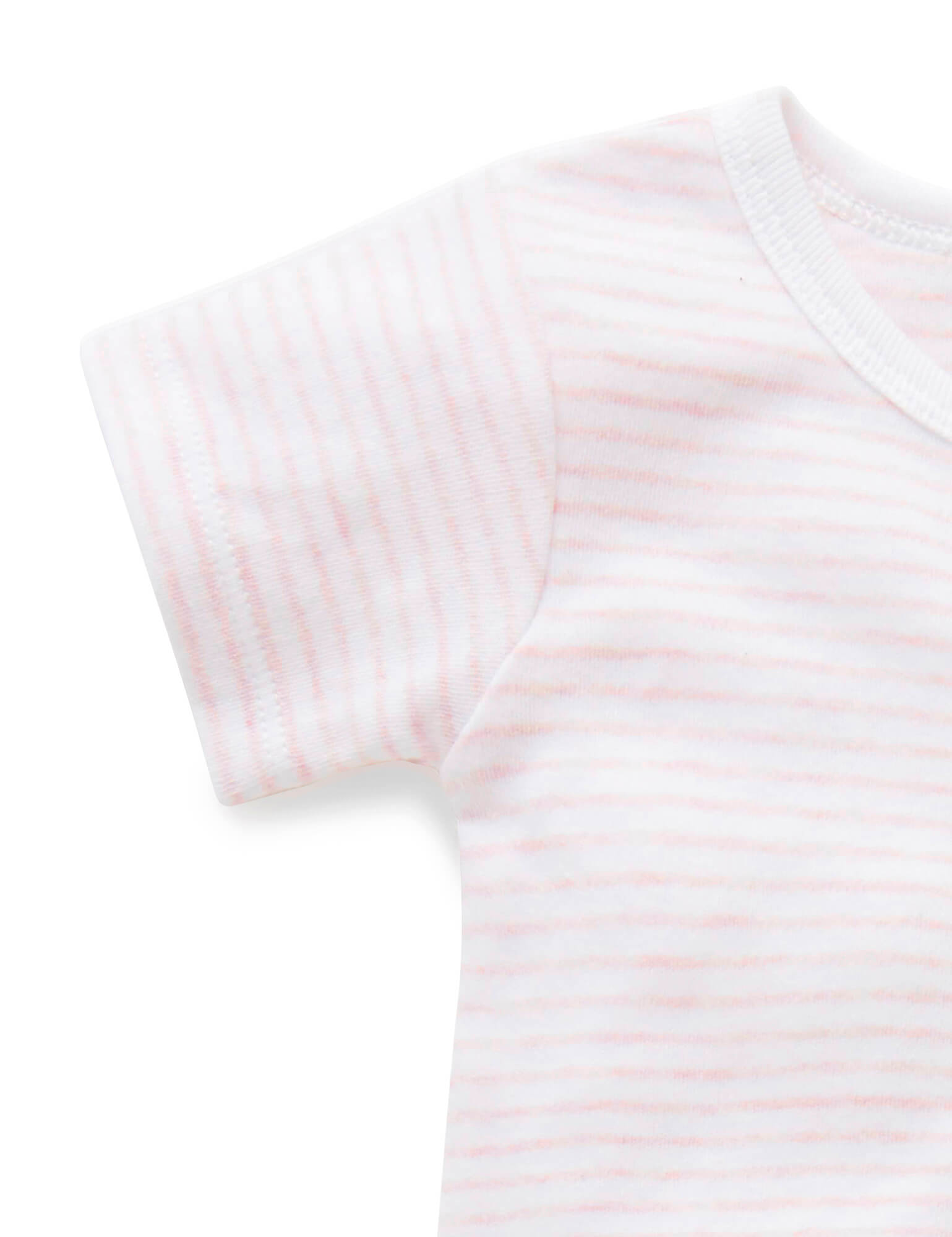 Short Leg Zip Growsuit (Pink Stripe)