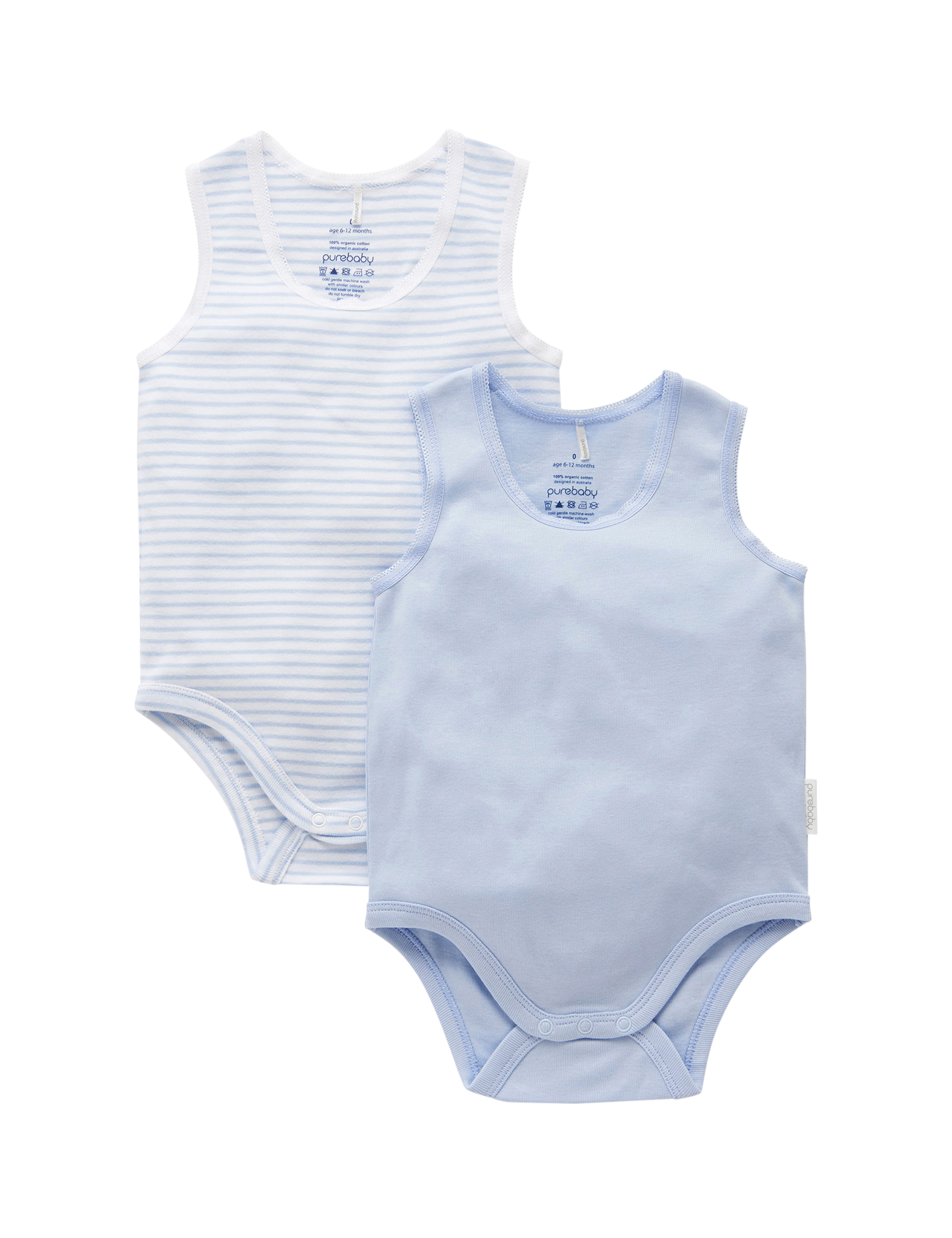 2 Pack Rib Bodysuit (Blue)