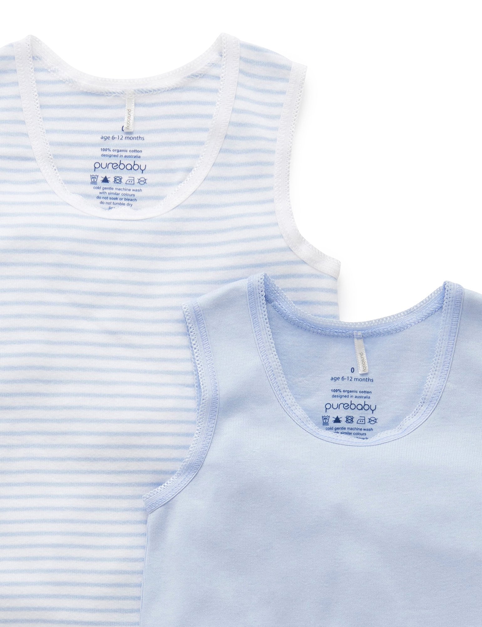 2 Pack Rib Bodysuit (Blue)