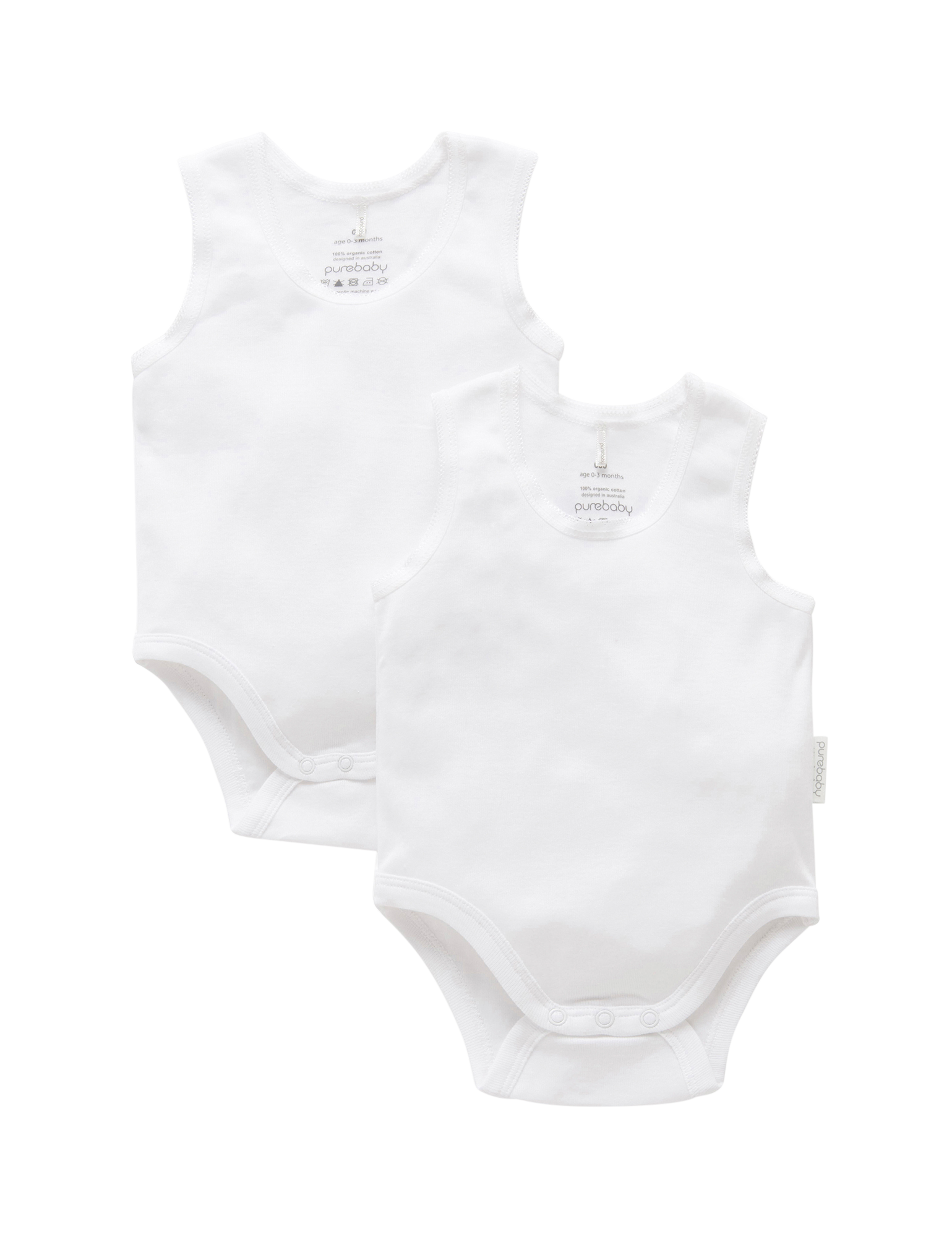 2 Pack Rib Bodysuit (White)