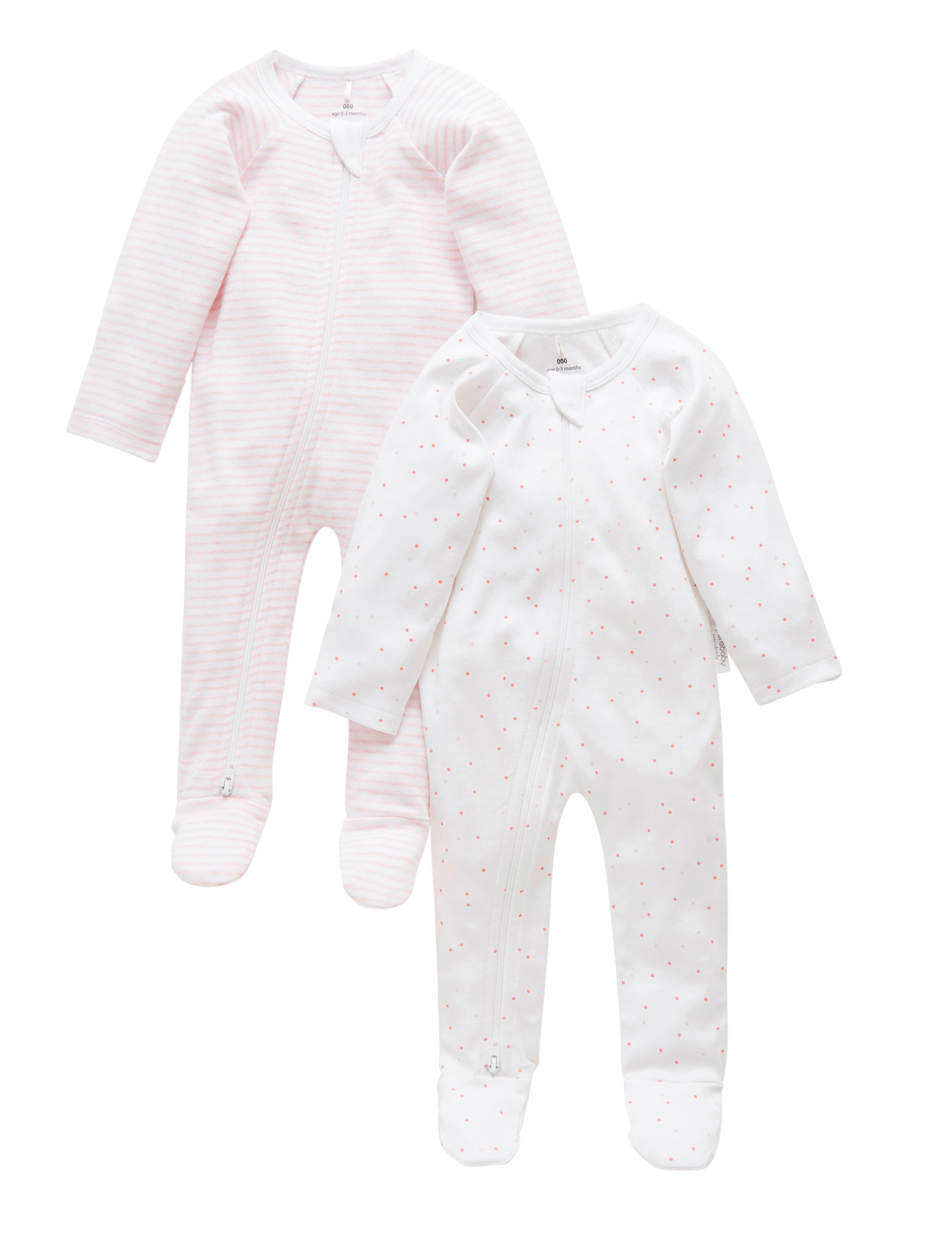 2 Pack Zip Growsuit (Pink)
