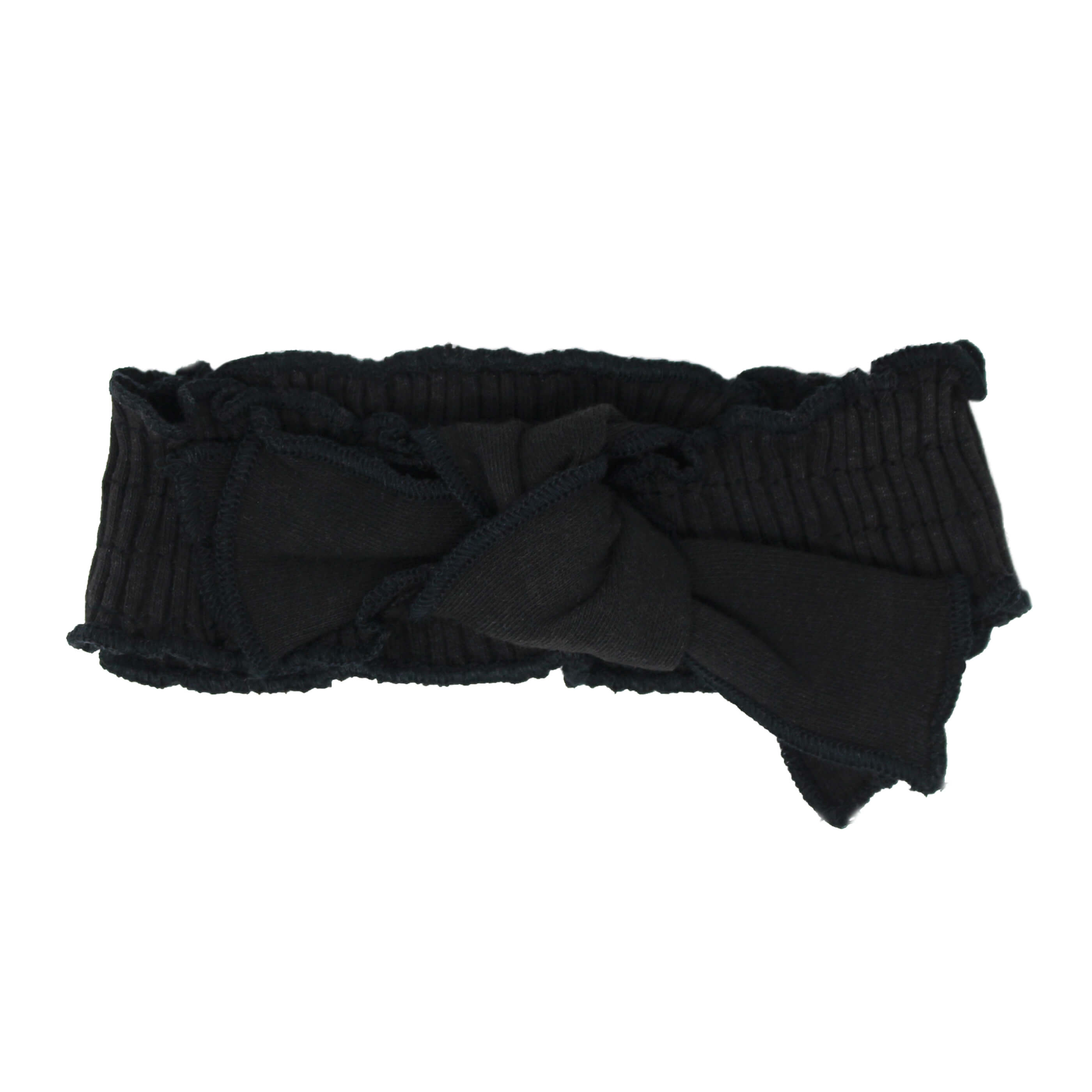 Ribbed Smocked Headband in Black