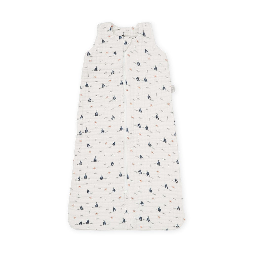 Muslin Sleeping Bag 0-6 Months - GOTS Sailboats