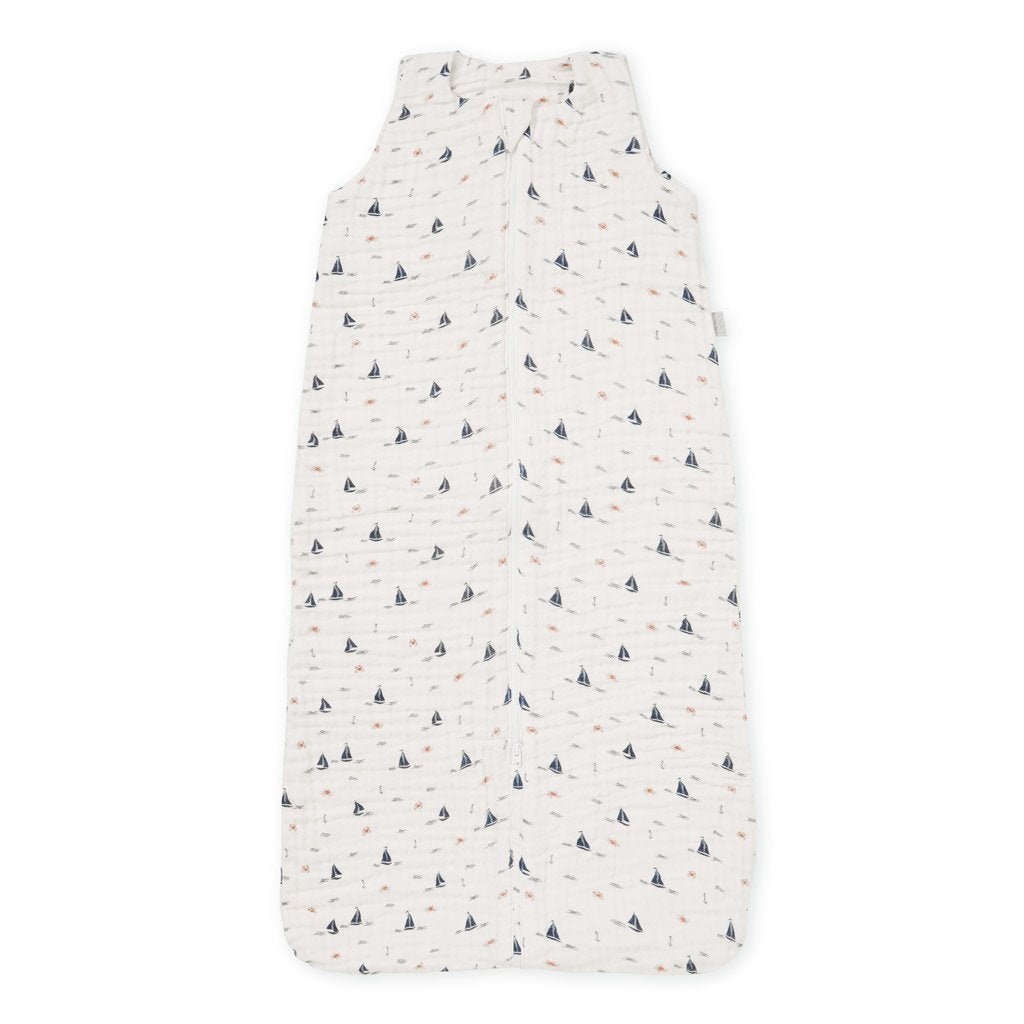 Muslin Sleeping Bag 6-18 Months - GOTS Sailboats