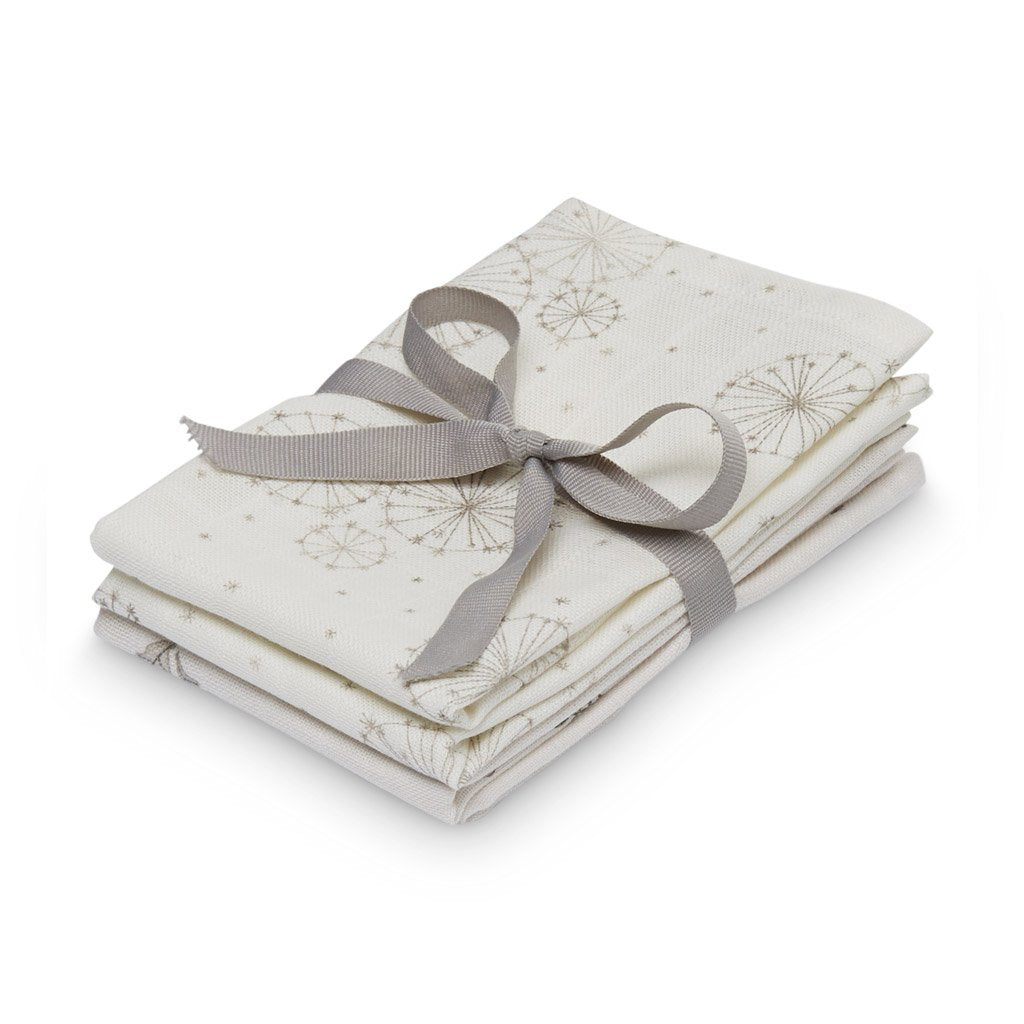 Washcloth, Muslin, 4-pack - GOTS Dandelion & Fawn