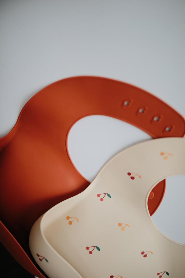 Silicone Baby Bib (Cherries)