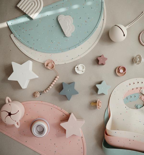 Silicone Baby Bib (Vanilla Confetti)