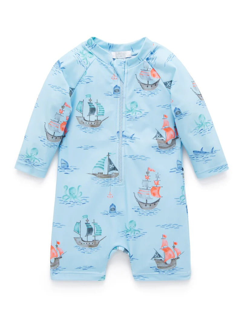 Long Sleeve Sunsuit Pirate Ship