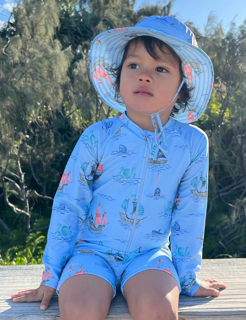Long Sleeve Sunsuit Pirate Ship