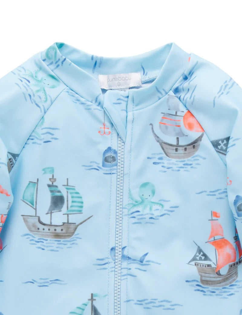 Long Sleeve Sunsuit Pirate Ship