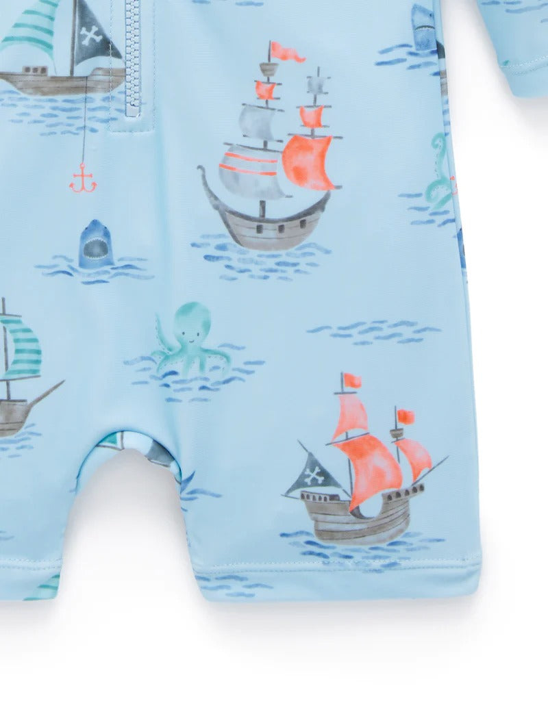 Long Sleeve Sunsuit Pirate Ship