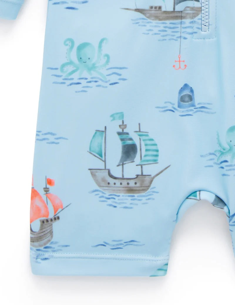 Long Sleeve Sunsuit Pirate Ship