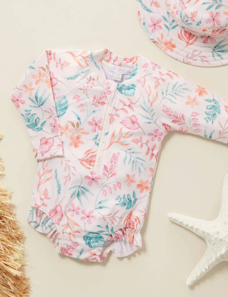 Long Sleeve Swimsuit Tropicana