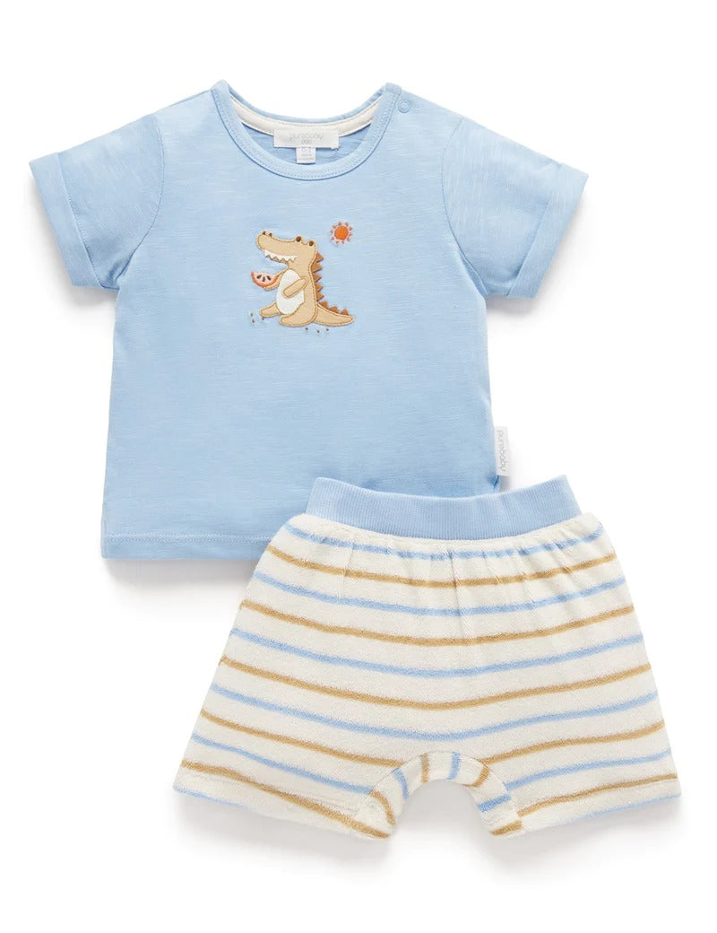 Towelling Short And Tee Set