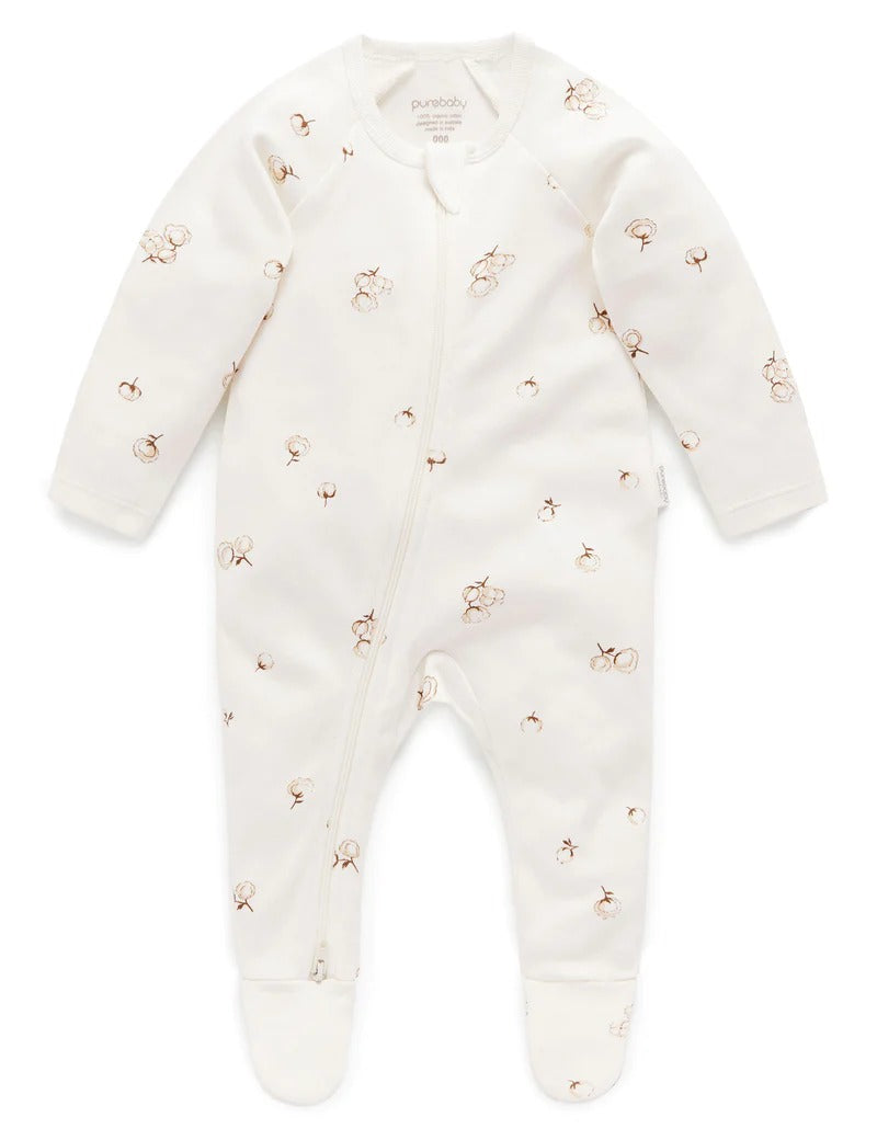 Zip Growsuit (Vanilla Cottonbud)