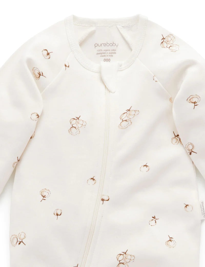 Zip Growsuit (Vanilla Cottonbud)