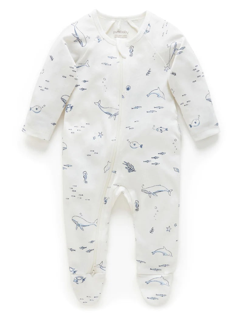Zip Growsuit (Vanilla Nautical)
