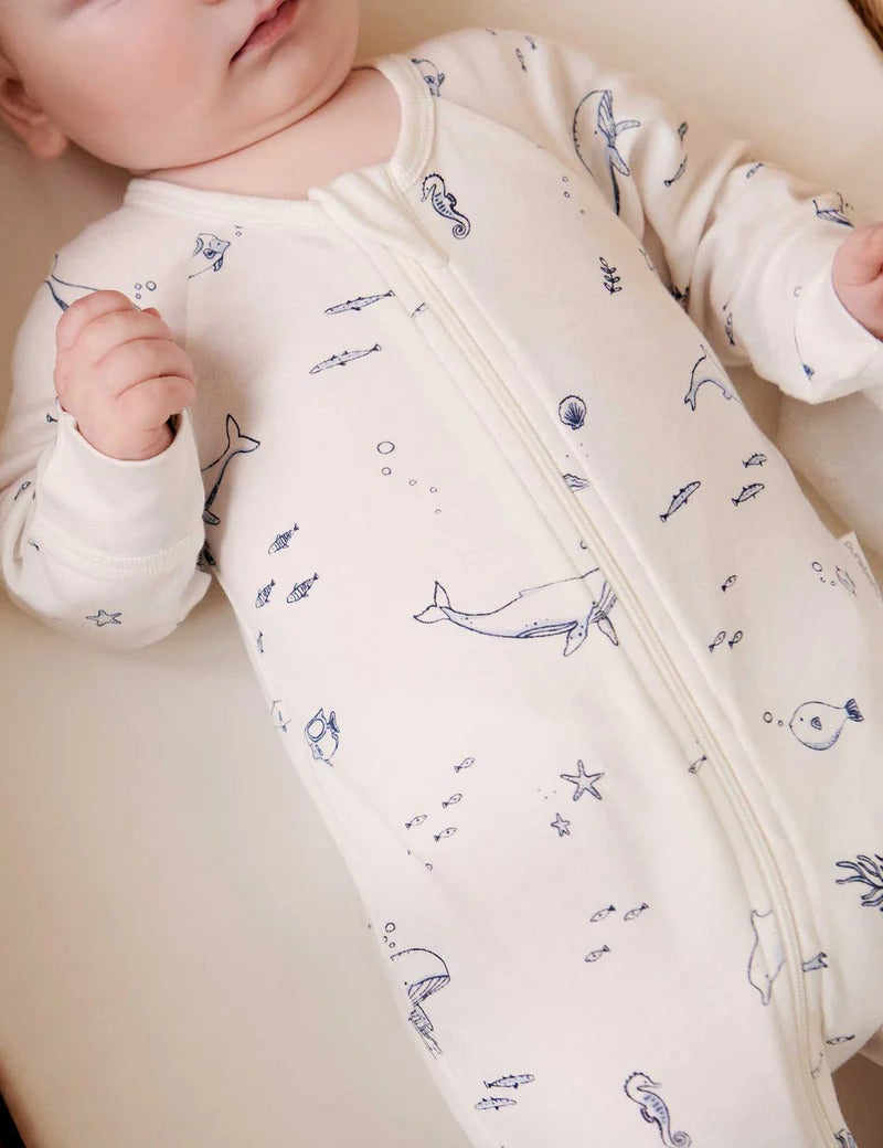 Zip Growsuit (Vanilla Nautical)