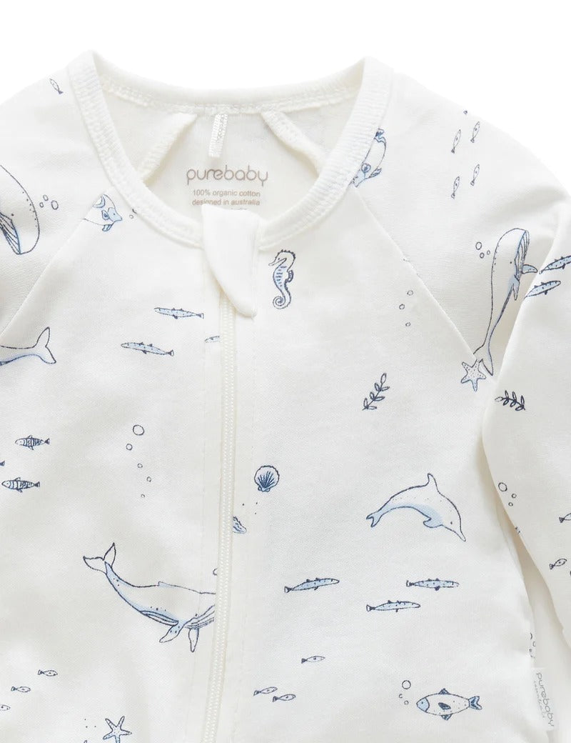 Zip Growsuit (Vanilla Nautical)