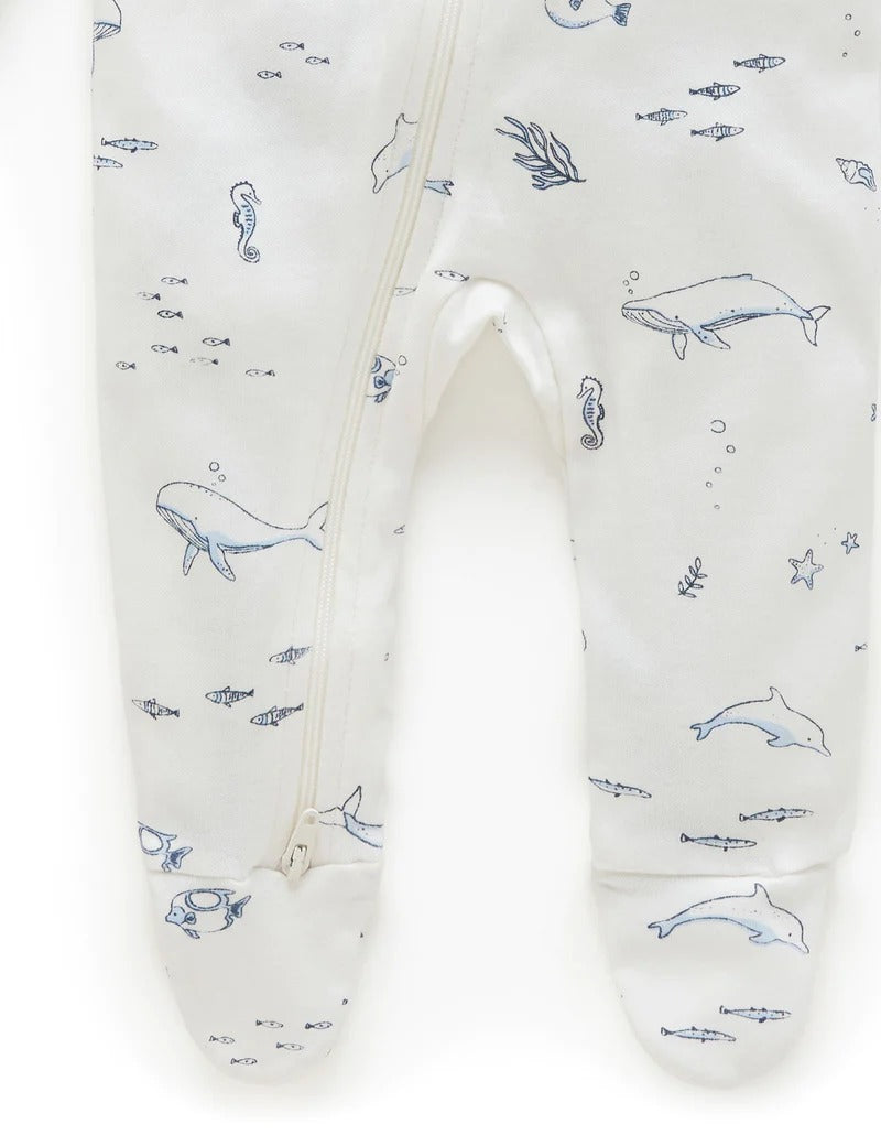 Zip Growsuit (Vanilla Nautical)